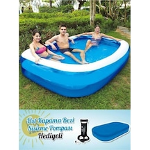 Bestway 54006 Havuz + Pompa + Havuz Örtüsü 262x175x51cm Mavi