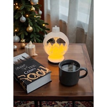 Led Mumlu Dekoratif Kış Küresi 3d Baskı Işıklı Ev Dekoru Snow Globe Tarzı Dekor