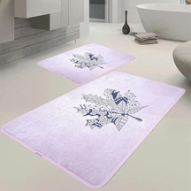 Tr Çınar Yaprağı 2li Banyo Paspas Takımı Pudra, 50x80 Genel