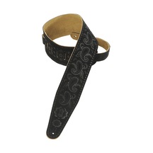 Levy's Leathers Pms44t03-blk Fırçalanmış Süetten Gitar Askısı, Şal Desenli, Siyah