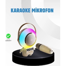 Renkli Işıklı Astronot Mini Bluetooth Speaker Karaoke Mikrofon