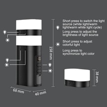 Ebitda Manyetik 2'li Kamp Işığı + Acil Şarj Gerçek Zamanlı Ekran Beyaz Beyaz