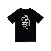 Stoned&Fame Blue Lock, Rin İtoshi Anime Baskılı Unisex %100 Pamuk Siyah T-shirt SIYAH
