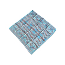 Armine Mint Yeşili Geometrik Desen Tivil İpek Eşarp 9172-33 Çok Renkli