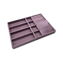 Yerli Üretim Helsinki Model Süet Kaplama Lila Renk Çoklu Mix Çekmece Içi Takı Düzenleyicisi Çok Renkli