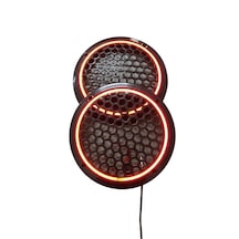 20cm Kırmızı Neon Ledli Hoparlör Kapağı