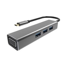 Vcom Dh319 Type-C To Usb 3.0-3 Vga Çevirici