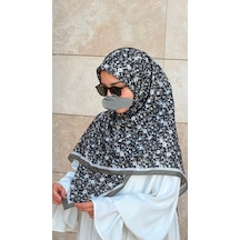 Qalortex Scarf Meyra Desen B.boy Eşarp - Siyah