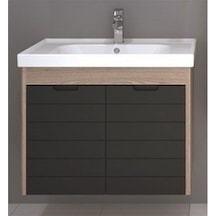 Turkuaz Seramik Frame Etajerli Lavabo 70 x 45CM-Mostar 70 Alt Modül -Siyah