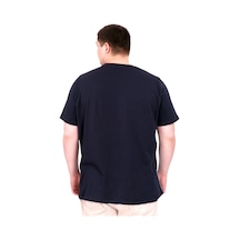 Mode Xl Büyük Beden Erkek T-shirt Parçalı U25501 Lacivert Lacivert