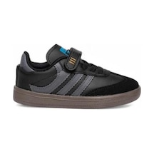 Çocuk Günlük Cırtlı Lastikli Sneaker Spor Ayakkabı Okul Ayakkabısı Siyah-füme