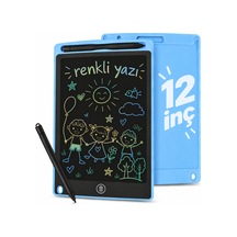 Flody 12 İnç Büyük Boy Renkli Yazı Dijital Çocuk Yazı Tahtası Grafik Çizim Tableti Lcd Ekran