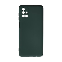 Samsung Galaxy M51 Uyumlu Kılıf Nano İçi Kadife Silikon - Koyu Yeşil Çok Renkli