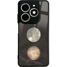 Tecno Spark 20c Night Moon Tasarımlı Glossy Telefon Kılıfı Siyah
