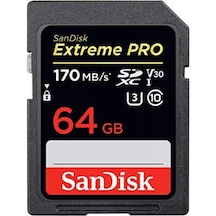 Sandisk Extreme Pro 64Gb Sd Hafıza Kartı 4K U3 V30 170Mb/S