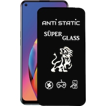 Oppo Uyumlu A94 Tam Kaplayan Anti Statik Dayanıklı Ekran Koruyucu Süper Cam