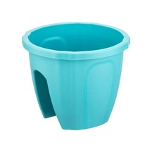 Omnipazar Sy-5712 Opal Yuvarlak Balkon Küpeşte Saksı 7.5 Litre Turkuaz