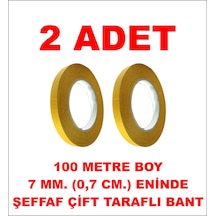 Çift Taraflı Şeffaf Bant 100 M. 7 Mm 2 Adet