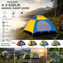 4-5 Kişilik Toz Geçirmez 200cmx200cmx135cm Manuel Kamp Çadır Herhangi Bir Renk Gönderilir 5570 Çok Renkli