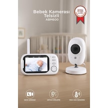 Özel Üretim Bebek Kamerası Telsiz Monitörlü Abm600 Beyaz Akıllı Yatak Gece