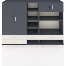 Hyperion Dolap 12 Raflı 4 Çekmeceli 4 Kapaklı 220x44x163 Antrasit Antrasit-antrasit/aytaşı
