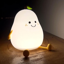 Petrix Çocuk Sevimli Armut Silikon Gece Lambası Çok Renkli