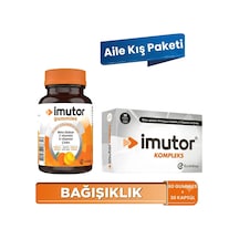 İmutor Imutor Gummies & Imutor Kompleks - Bağışıklık - Beta Glukan, C, D Vit, Ekinezya - Aile Kış Paketi