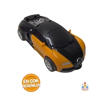 Bugatti Sürtmeli Araba - Robota Dönüşen Çocuk Oyuncakı Trend Ürün Sarı