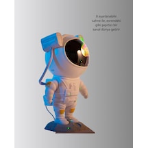 8 - 875 - Efektli Astronot Galaxy Uyumlu Projektör Uzaktan Kumandalı Led - Flzdgnkr - Gece Lambası