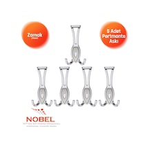 Zepli N Portmanto Askısı, Metal Vestiyer Askısı, Açik Krom Matkrom, Duvar Ve Dolap Askılığı 5'li Set Vidalı