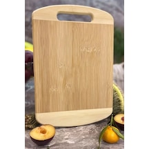 Bambu Oval Kenarlı Büyük Boy Kesim Panosu - Bambu Kesim Tahtası 24 X 34 Cm Kesme Tahtası Kahverengi