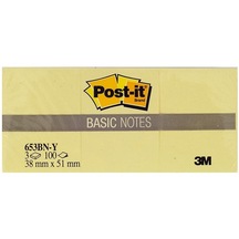 3M Post-İt 653Bn-Y Basic Not. Sarı. 100 Yaprak. 35X48Mm