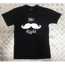 Stoned&Fame Mr Rıght Baskılı T-shirt SIYAH