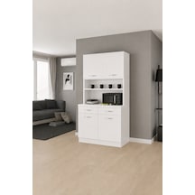 Ola Çok Amaçlı Dolap-mikrodalga-erzak-airfryer-mutfak-kiler Dolabı-kahve Köşesi-beyaz