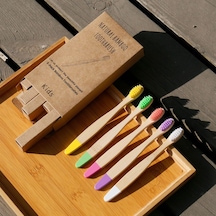 Yeni Organik Çocuk Bambu Diş Fırçası On Renk Yumuşak Elyaf Kıllar Biyobozunur Sap Çevre Dostu Çocuk Diş Fırçaları 5