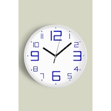 Modern Tasarım Duvar Saati - 35cm - Önü Camlı Beyaz Kasa - Sessiz Mekanizma-jh0453 Beyaz