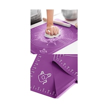 Mor Silikon Hamur Açma Matı Büyük Boy 50x40 Silikon Mor Diğer