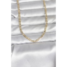Cm 14k Gold Renk Lazer Kesim Zincirli Model 60 Cm Kadın Kolye - Altın
