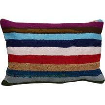 Zehra Abla Halı Yeni El Dokuma Dekoratif Kilim Kırlent Yastık Kılıfı 6676 Çok Renkli