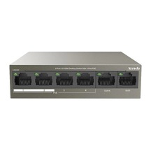 Tenda Tef1106p 6 Port 4 Port Poe+ 10-100 + 2 Port Uplink Switch Çelik Kasa Rack Mount Kdo