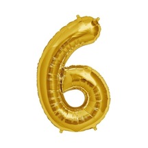 Folyo Balon 6 Rakamı Altın Renk Alithestereo Karışık