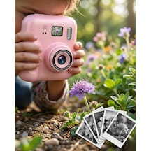 Termal Baskılı Çocuk Fotoğraf Makinesi 4 Rulo Kağıt Ve 5 Renkli Kalem Seti Bx-316045