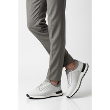 Voyager Erkek Beyaz Hakiki Deri Casual Ayakkabı Bağcıklı Rahat Konfor Tabanlı Sneaker M294 M