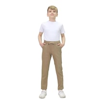 Bulutteks Atiba Okul Keten Pantolon Unisex Bej Camel Rengi Kıyafetleri Üniforması Çocuk Genç