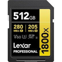 Serisi Profesyonel 1800x 512gb Sdxc Uhs-ıı U3 Hafıza Kartı
