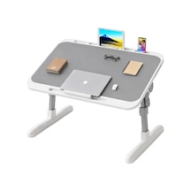 Sunup Sn-29698 Çok Fonksiyonlu Katlanabilir Yatak Koltuk Laptop Masası Yükseklik Ve Açı Ayarlı Gri 60x40cm-218229