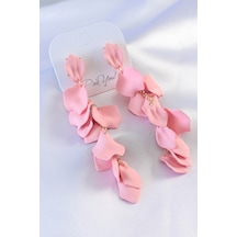 Gold Renk Pembe Yaprak Model Kadın Küpe - Tj-bkp7303 Altın - Çok Renkli