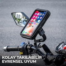 Sl-m54 Motosiklet Telefon Tutucu - 360 Dönebilen Ayarlanabilir Başlık, Suya Dayanıklı Fermuarlı Koruyucu Kılıf, Dokunmatik Ekran Uyumlu Evrensel Telefon Tutacağı