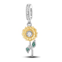 Fubena 925 Ayar Gümüş Ayçiçeği Sallantılı Charm