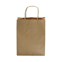 Kağıt Çanta Burgu Saplı 18x24x8cm Körük - Kraft 250 Adet